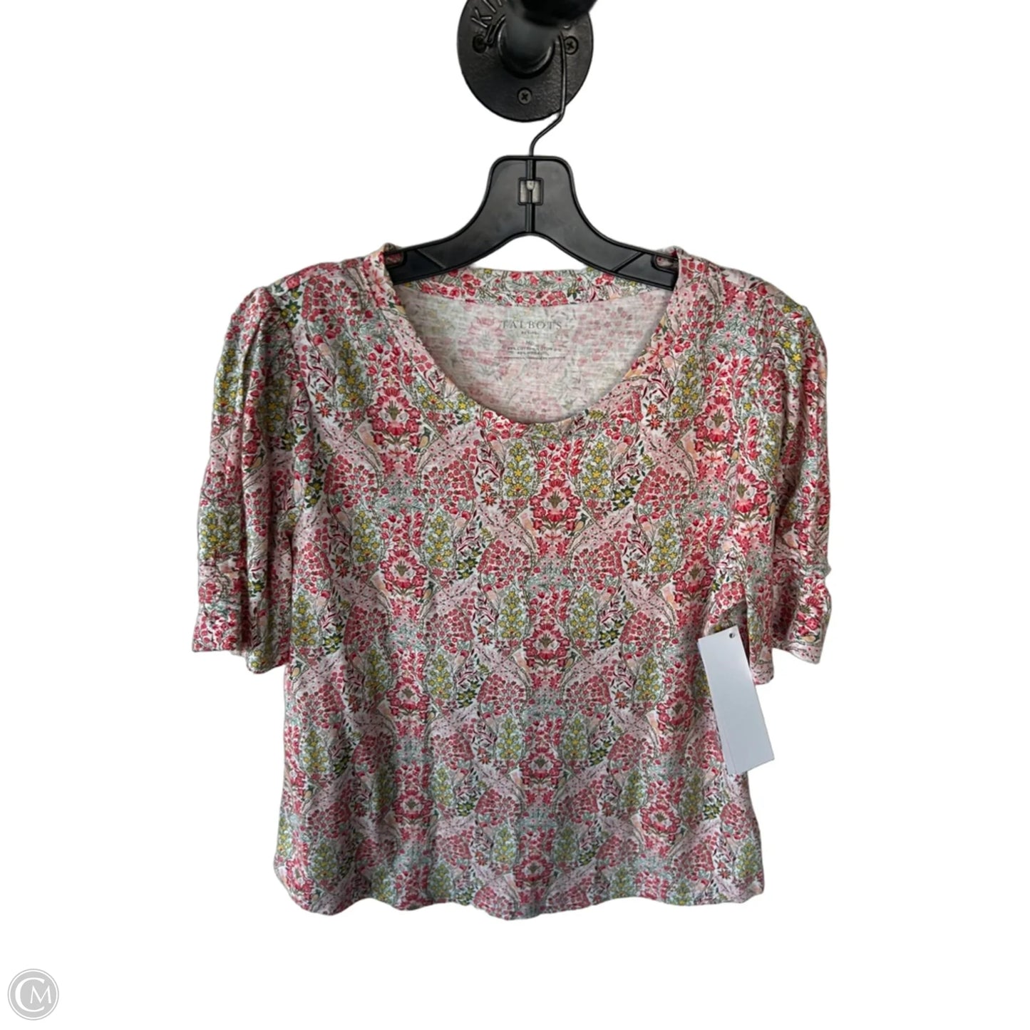 Top Short Sleeve By Talbots In Green & Pink, Size: Mp