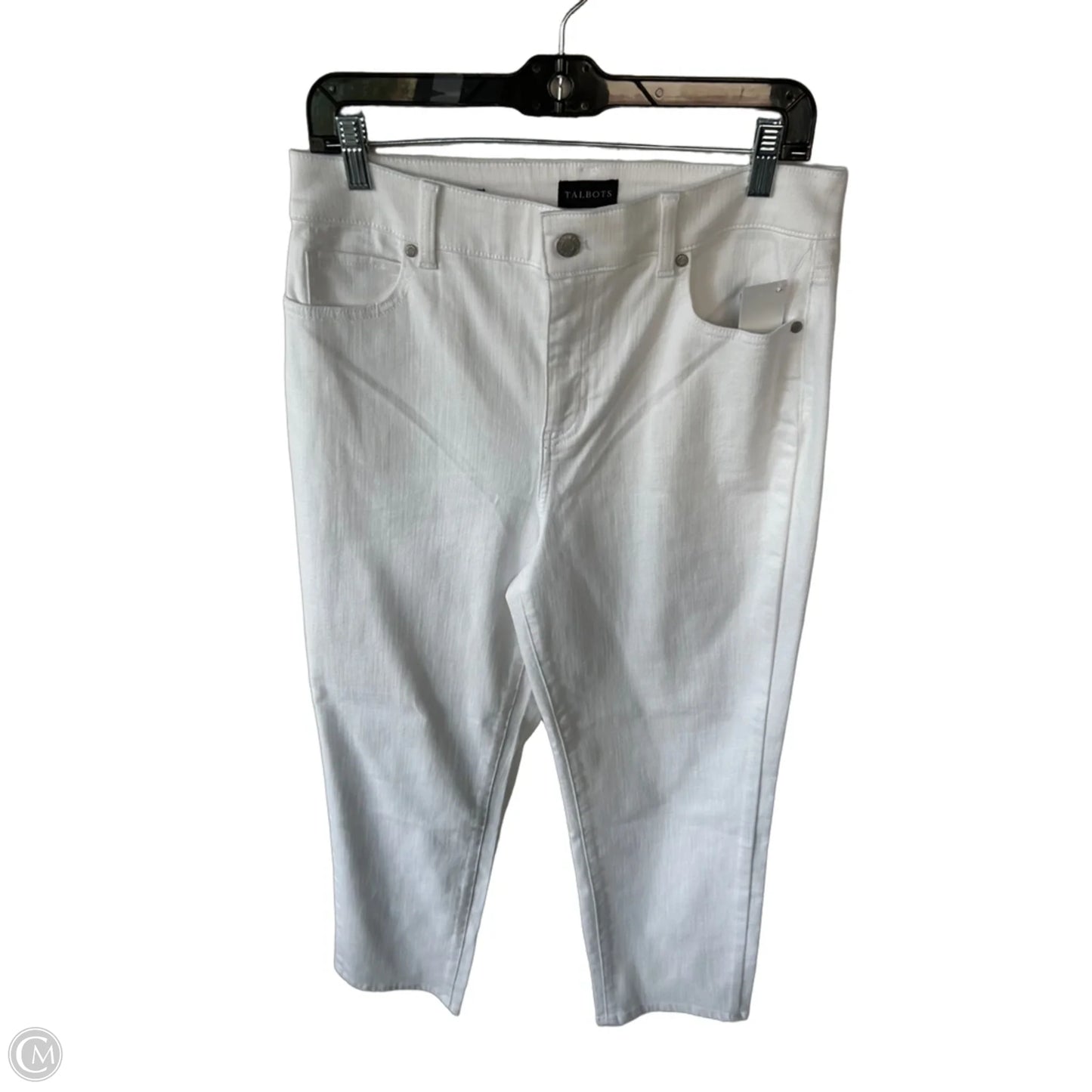Jeans Straight By Talbots In White Denim, Size: 10p