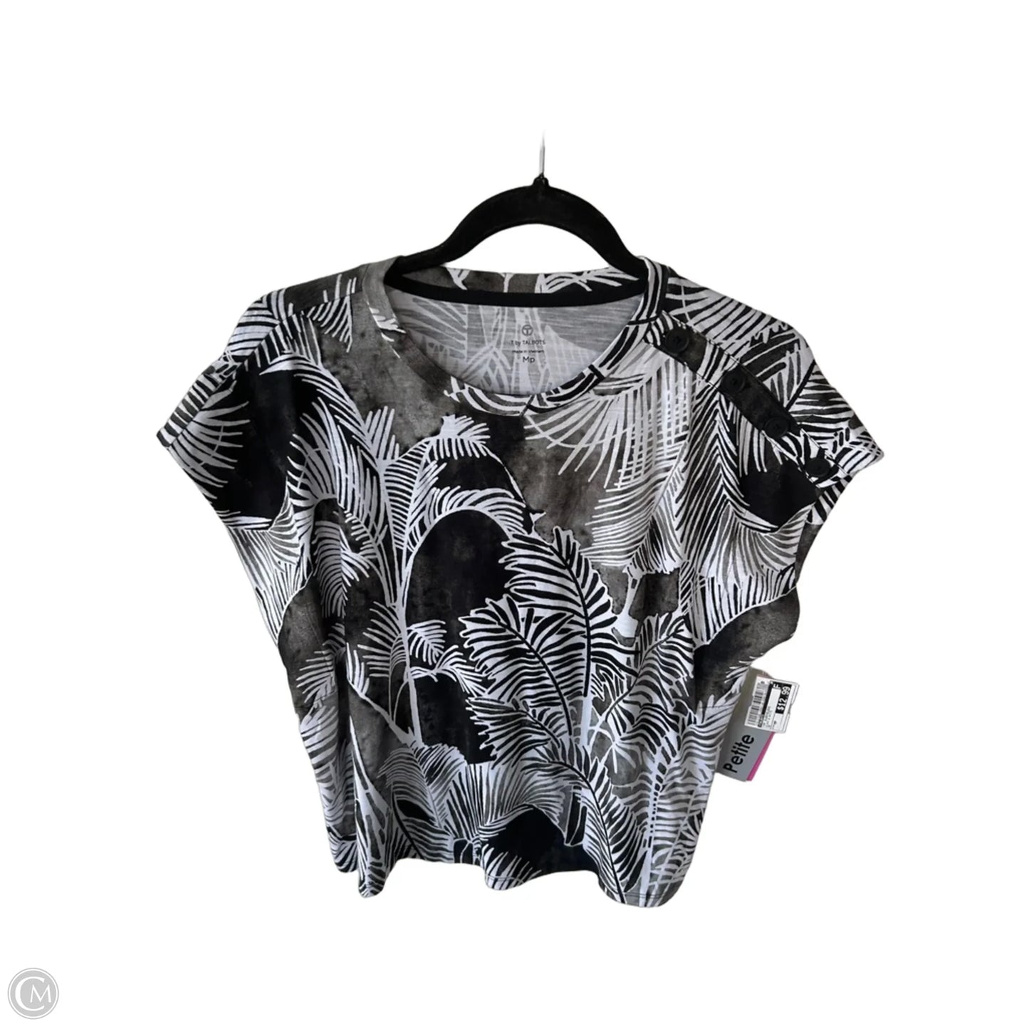 Top Sleeveless By Talbots In Black & White, Size: Mp