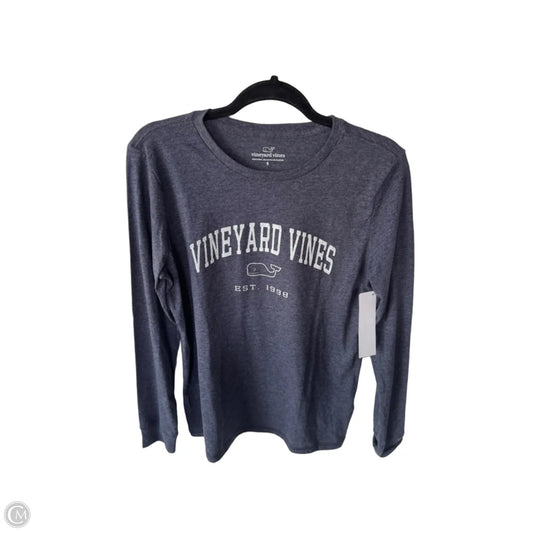 Top Long Sleeve Basic By Vineyard Vines In Blue & White, Size: S