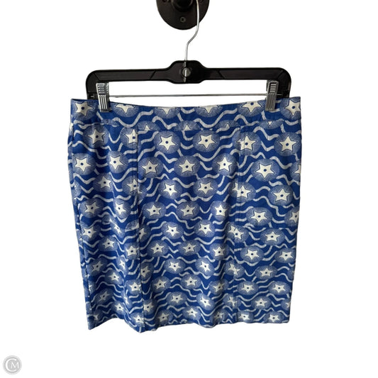 Skirt Midi By Boden In Blue & White, Size: 8