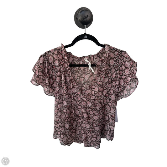 Top Short Sleeve By Anthropologie In Red, Size: M