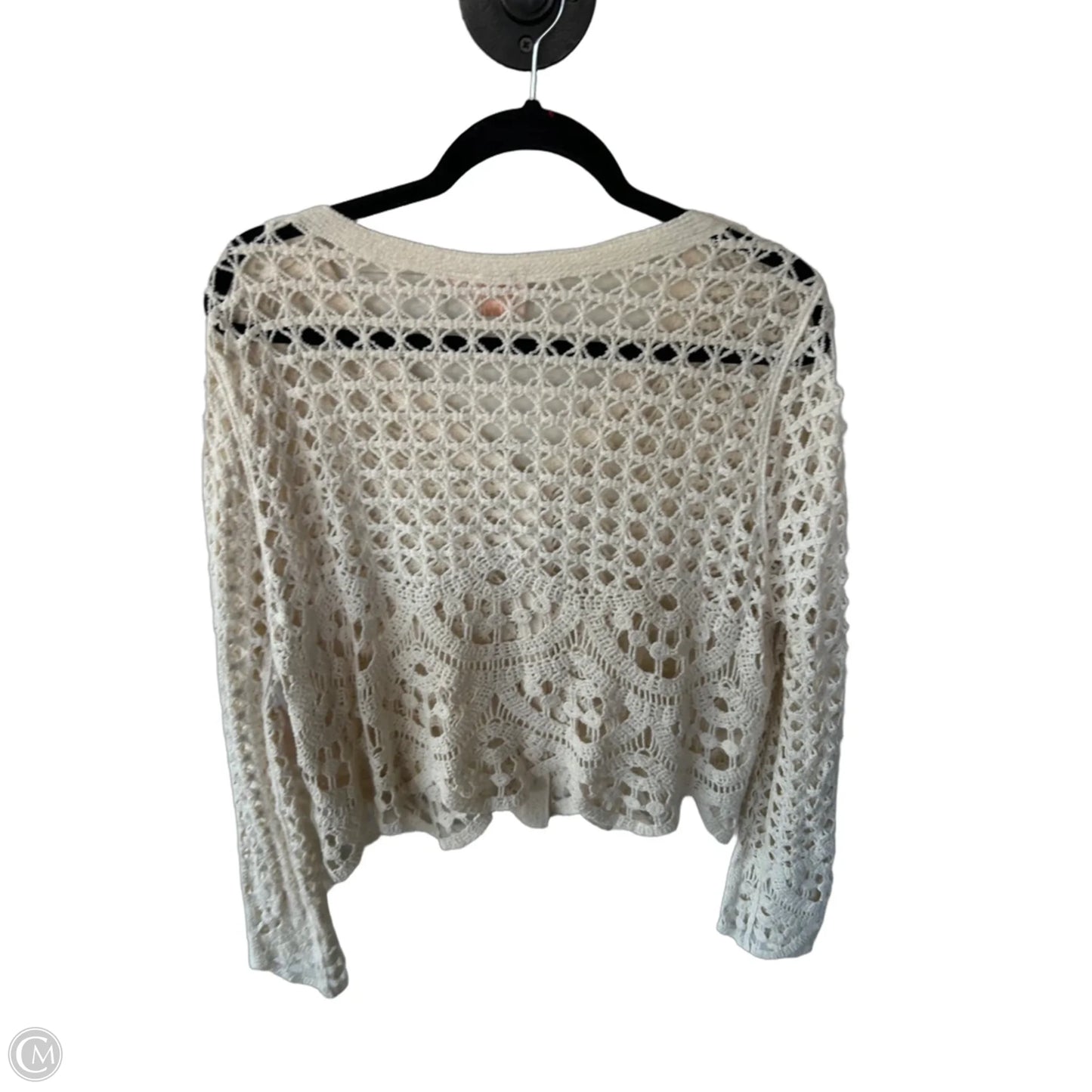 Sweater Cardigan By Good Luck Gem In Cream, Size: L