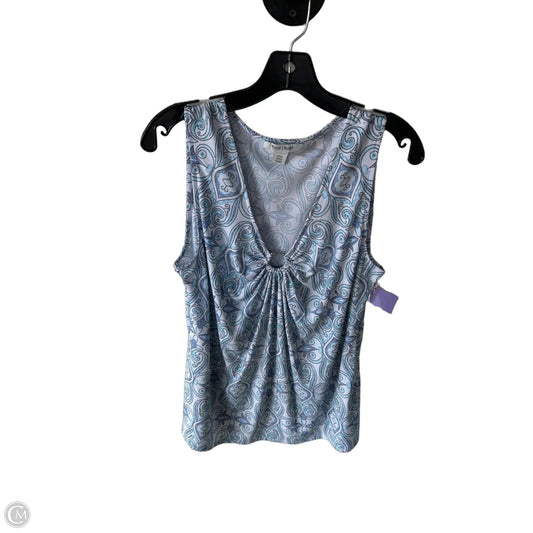 Top Sleeveless By White House Black Market In Blue & White, Size: Xl