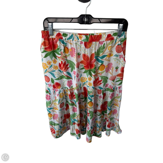 Skirt Midi By C And C In Orange & White, Size: 6