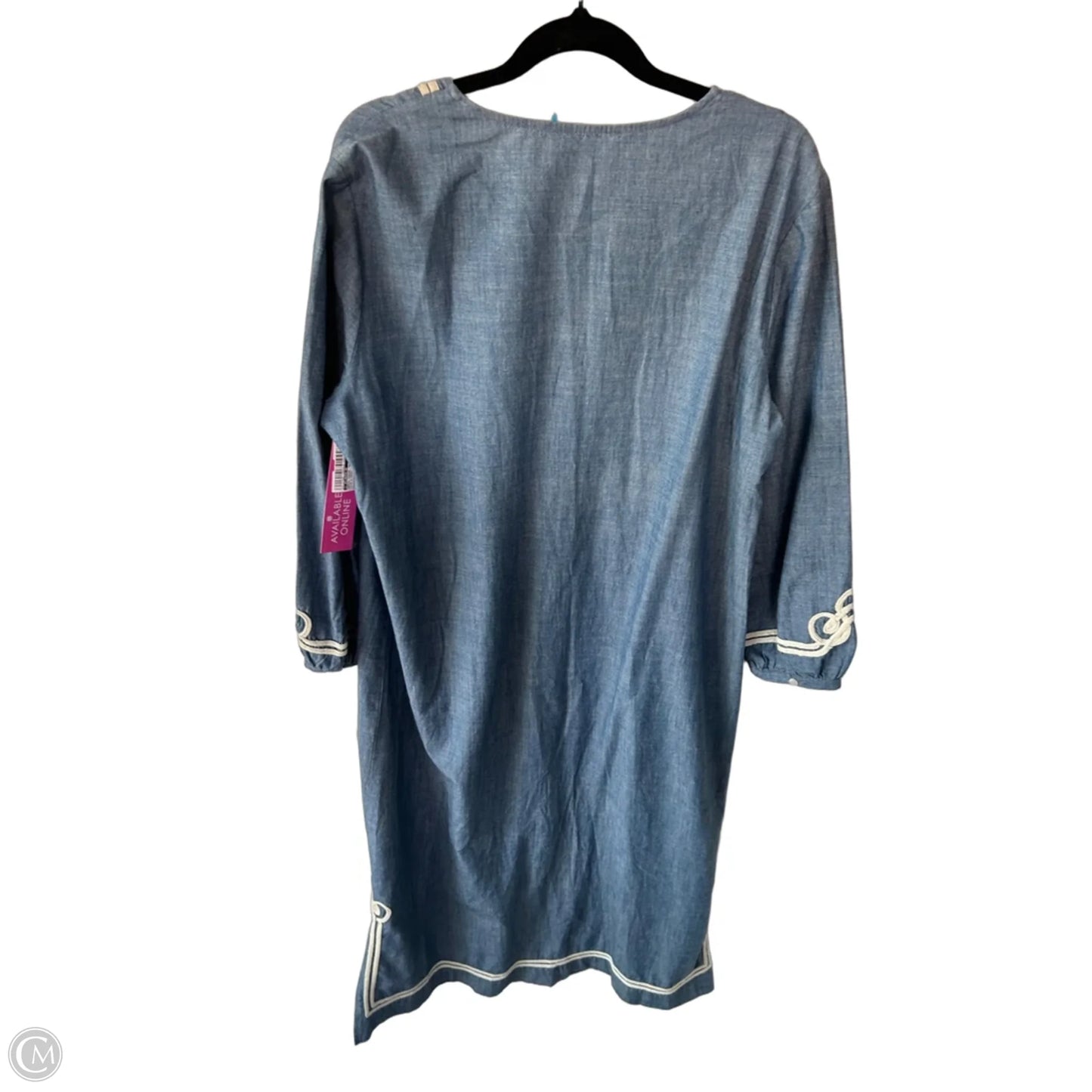 Dress Casual Maxi By J Mclaughlin In Blue & Cream, Size: L