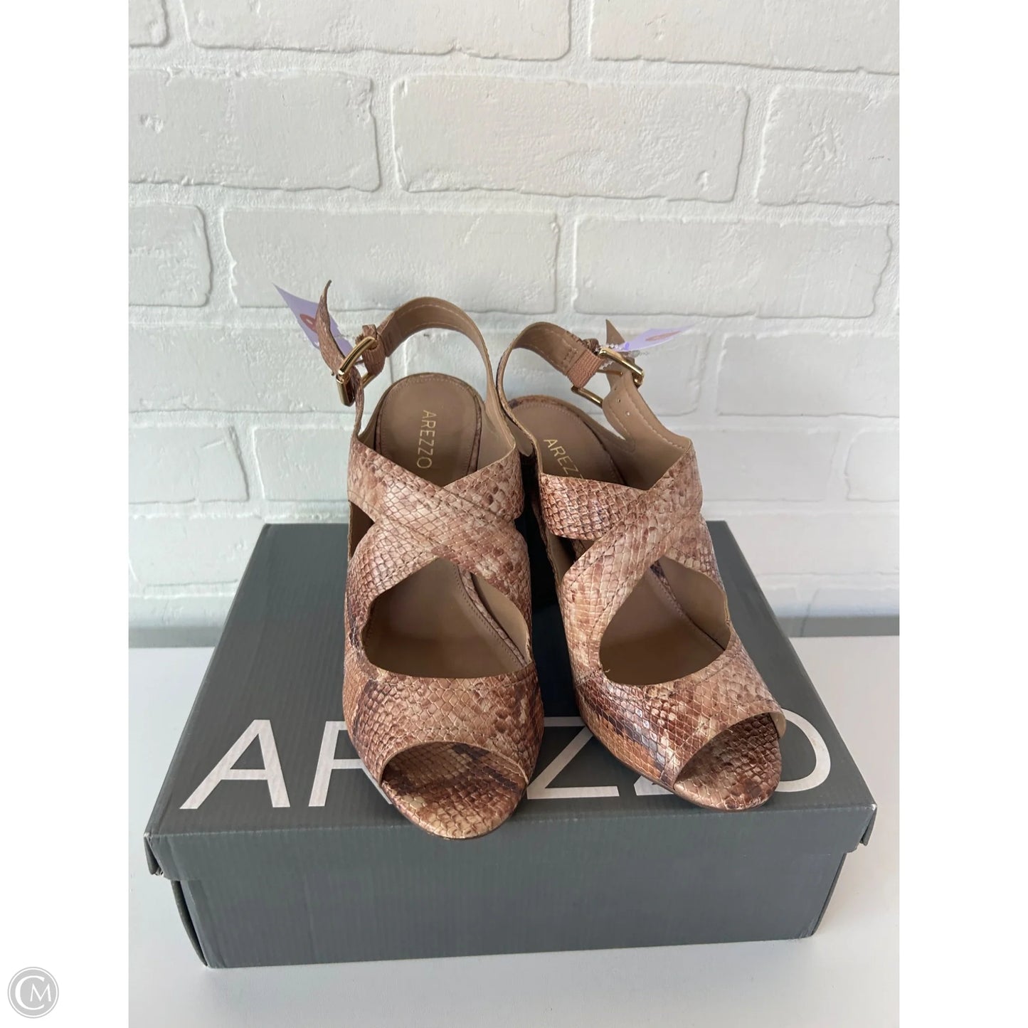 Shoes Heels Block By Clothes Mentor In Brown & Tan, Size: 9