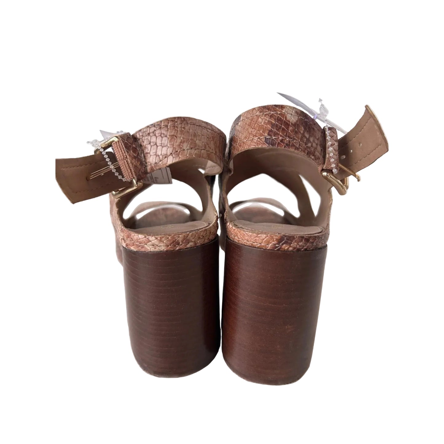 Shoes Heels Block By Clothes Mentor In Brown & Tan, Size: 9