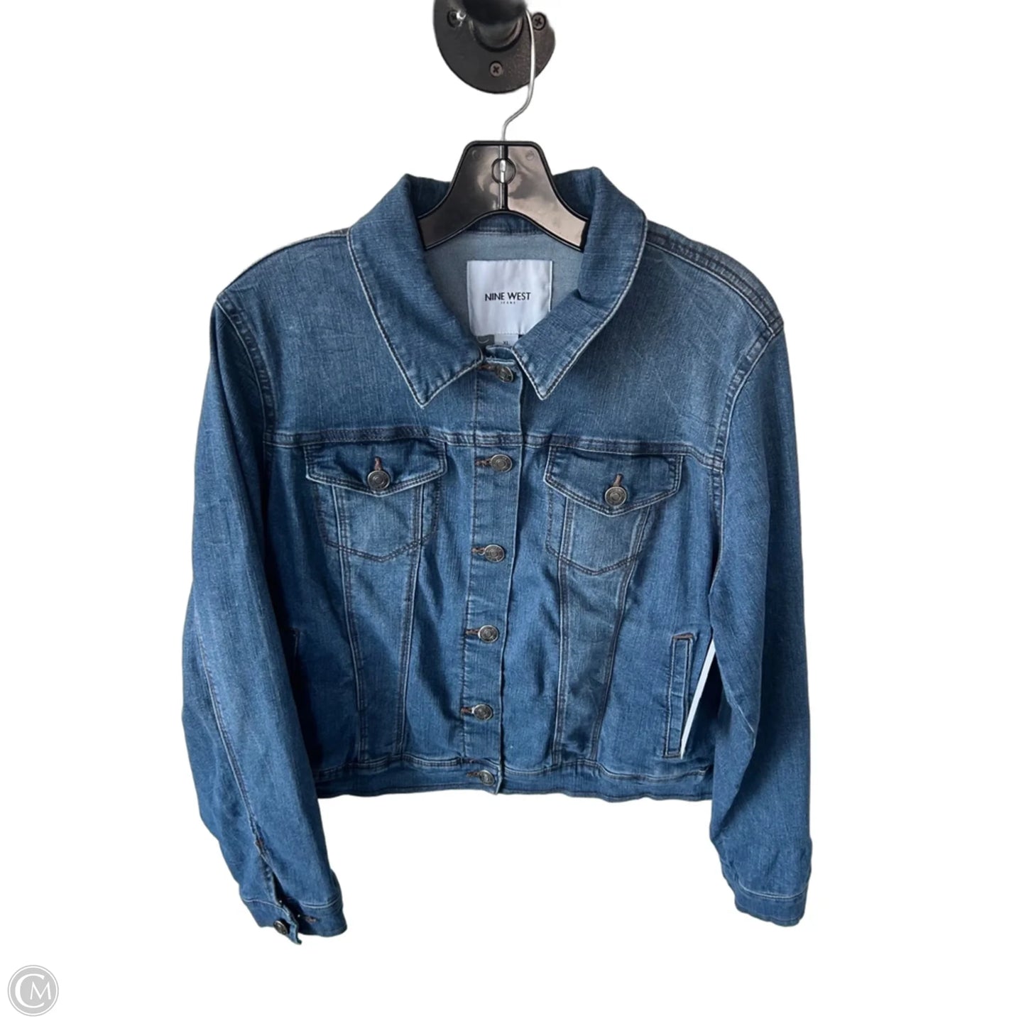 Jacket Denim By Nine West Apparel In Blue Denim, Size: Xl