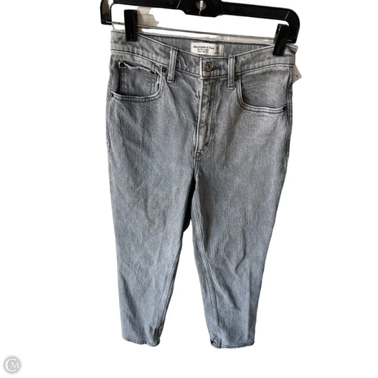 Jeans Straight By Abercrombie And Fitch In Grey Denim, Size: 2