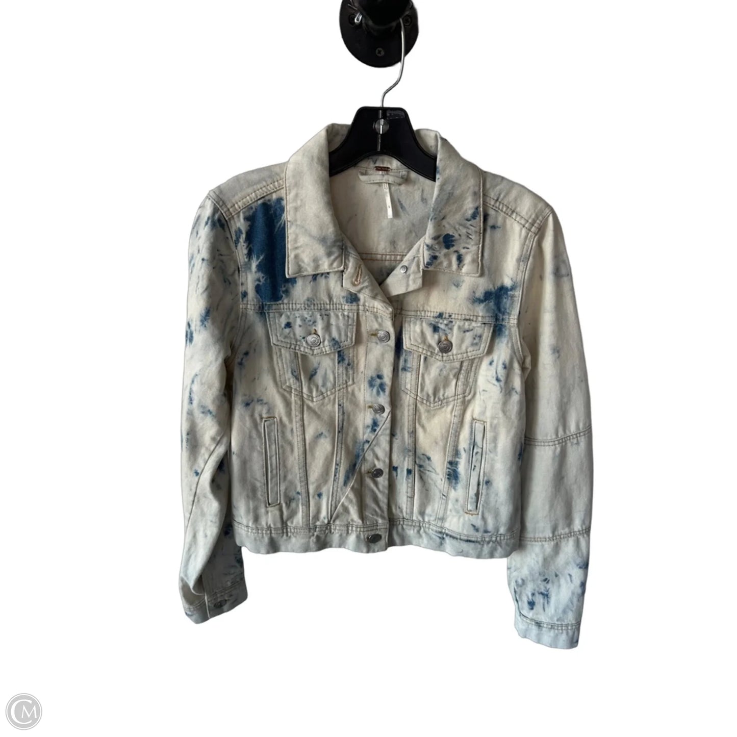 Jacket Denim By Free People In Blue & Cream, Size: S