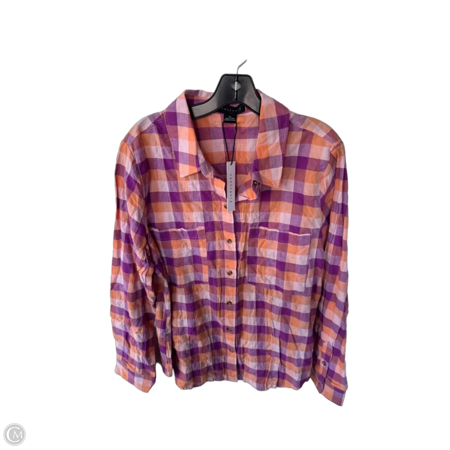Top Long Sleeve By Sanctuary In Orange & Purple, Size: Xl