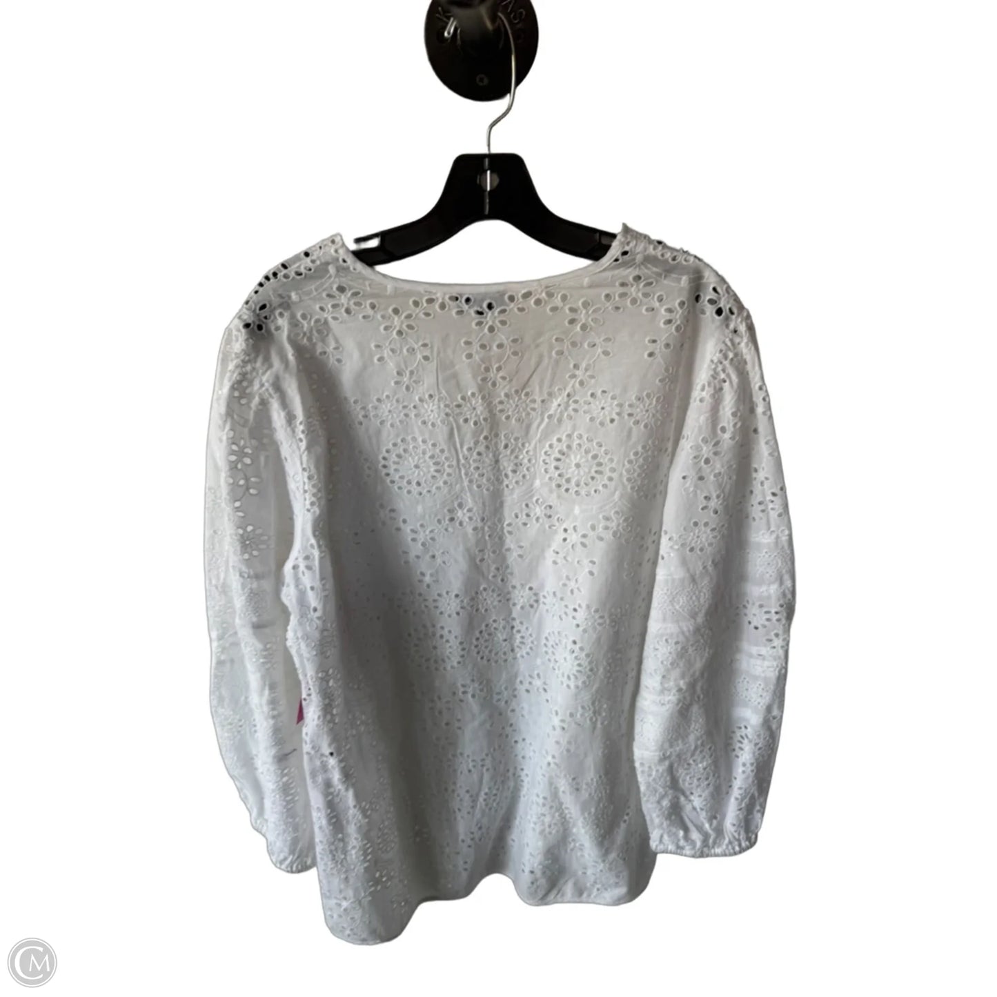 Top Long Sleeve By Tolani In White, Size: Xl