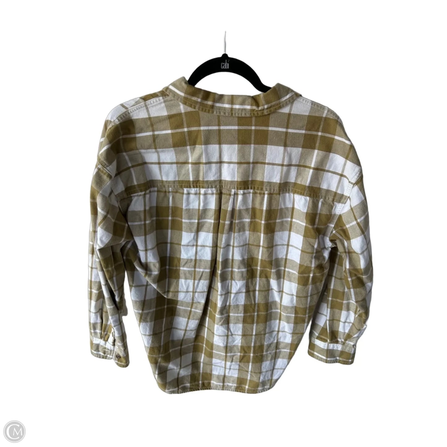 Top Long Sleeve By Universal Thread In Green & White, Size: M