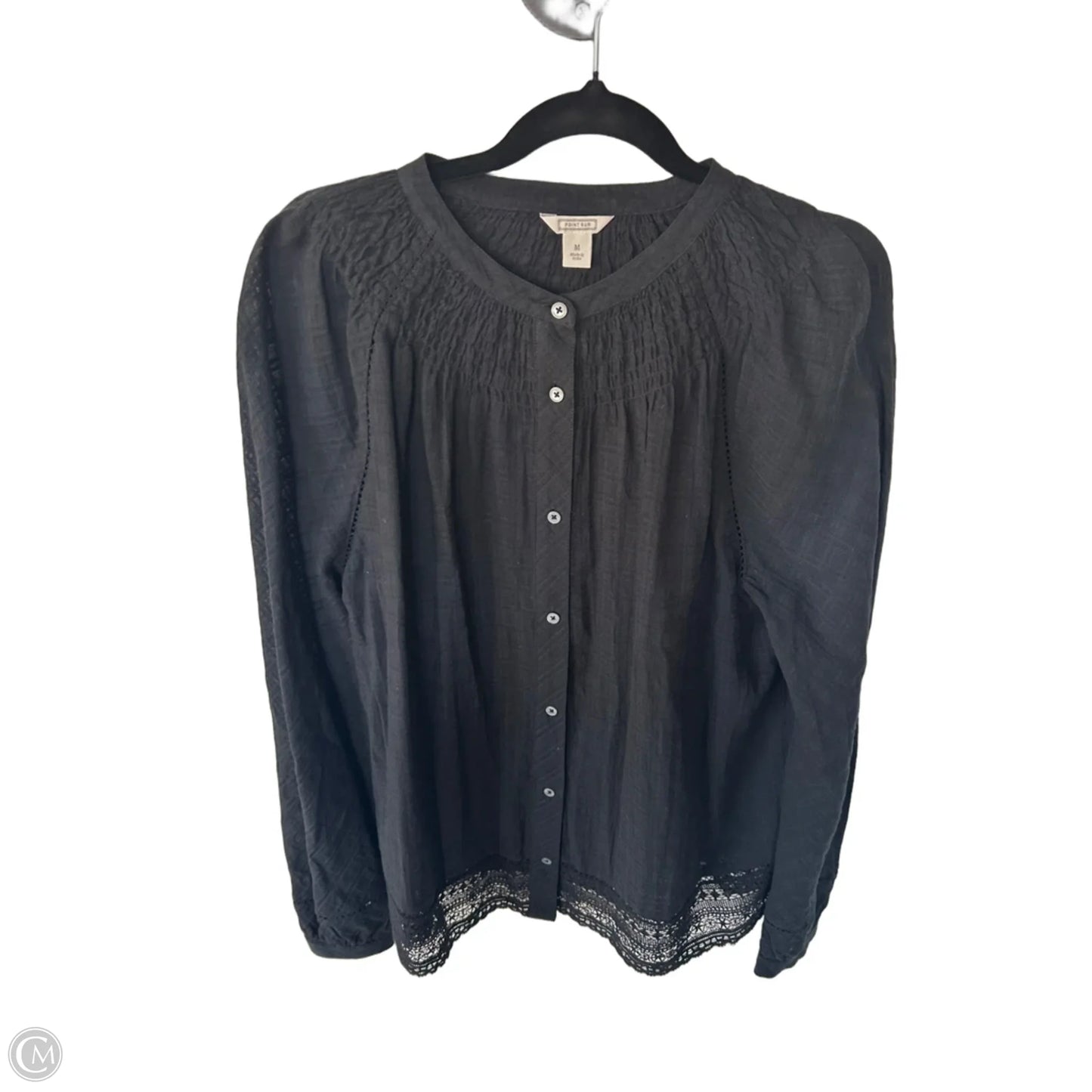 Top Long Sleeve By Point Sur In Black, Size: M