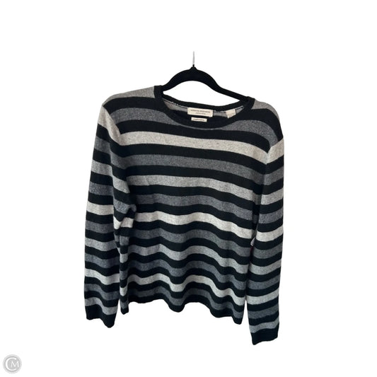 Sweater Cashmere By Valerie Stevens In Black & Grey, Size: L
