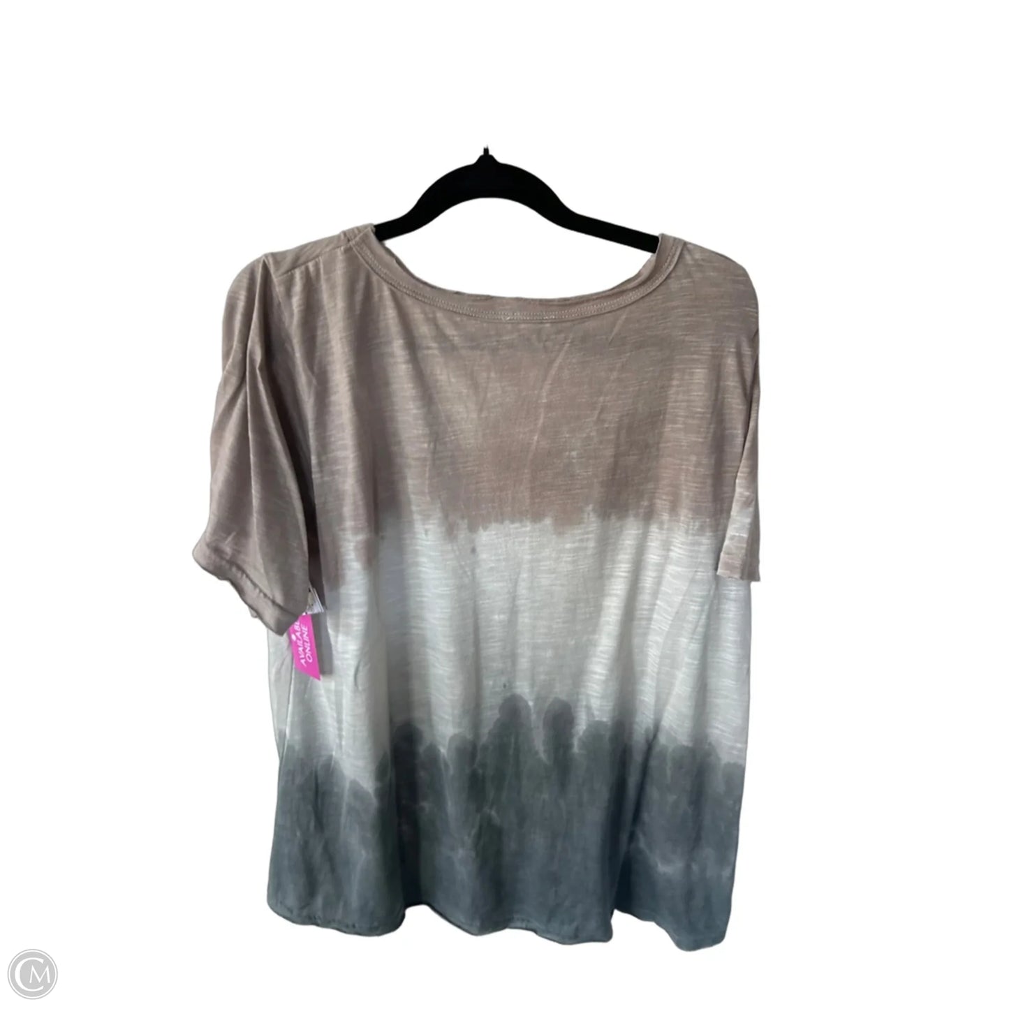 Top Short Sleeve By Pol In Tan & White, Size: S