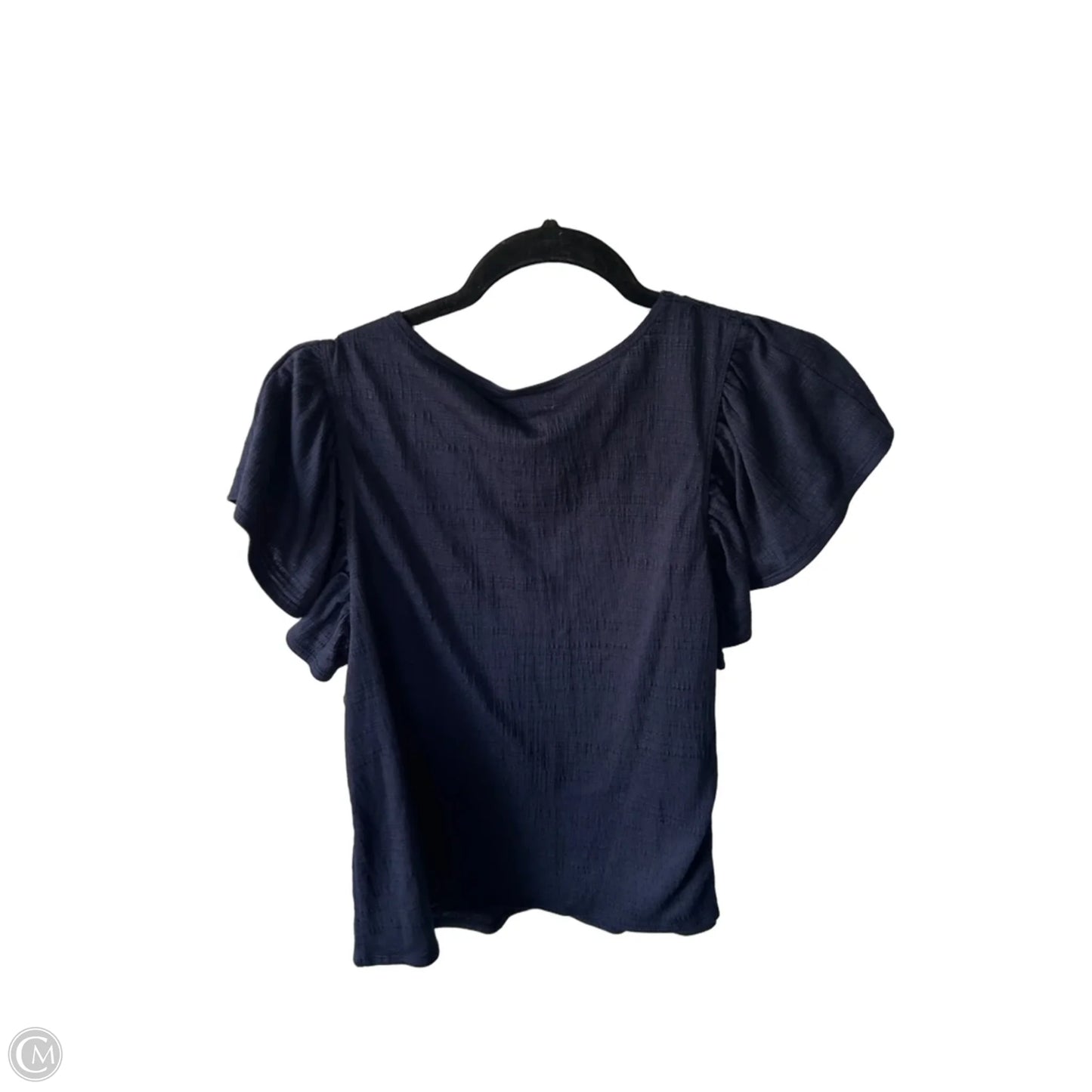 Top Short Sleeve By Max Studio In Navy, Size: M