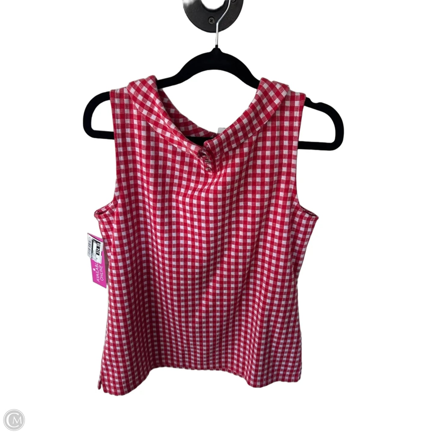 Top Sleeveless By Talbots In Red & White, Size: Mp