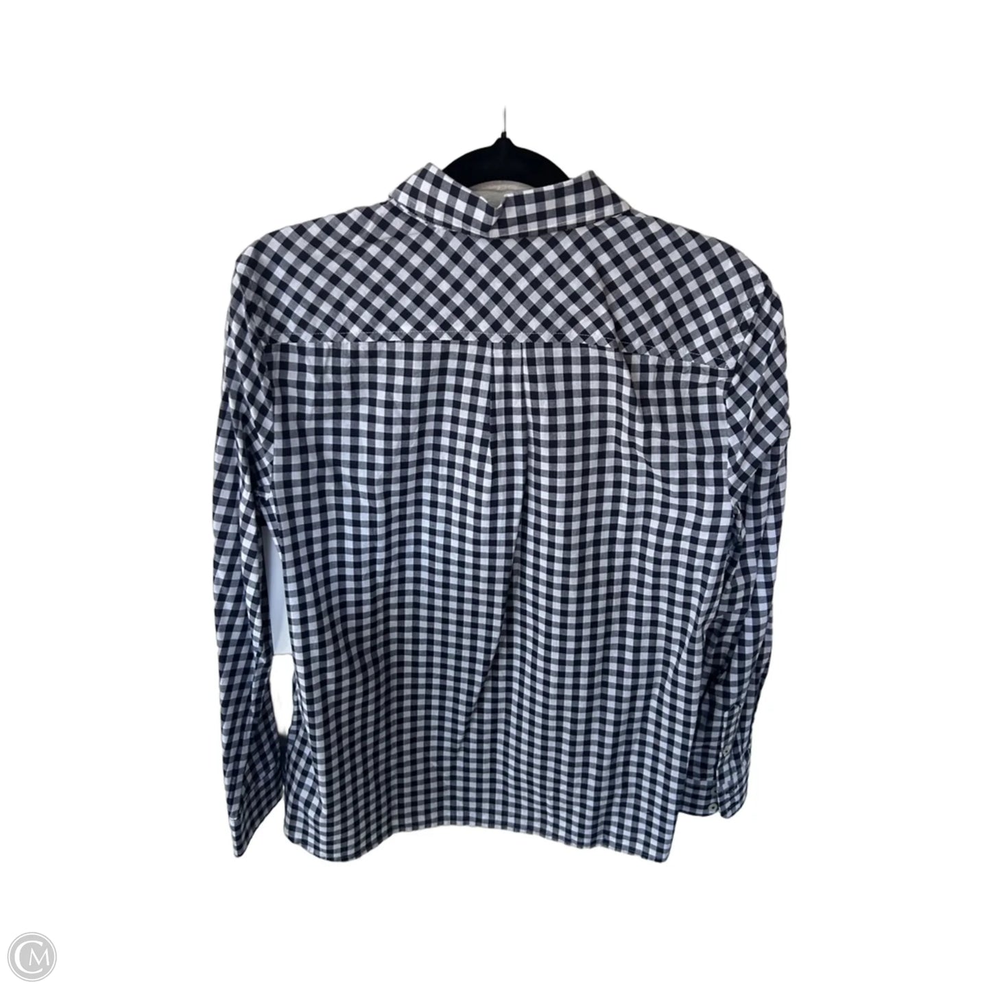 Top Long Sleeve By Talbots In Blue & White, Size: Mp