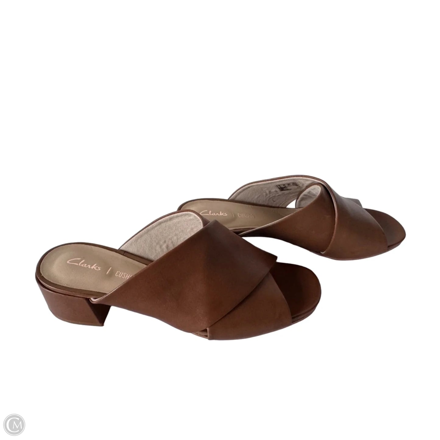 Sandals Heels Block By Clarks In Brown, Size: 8.5