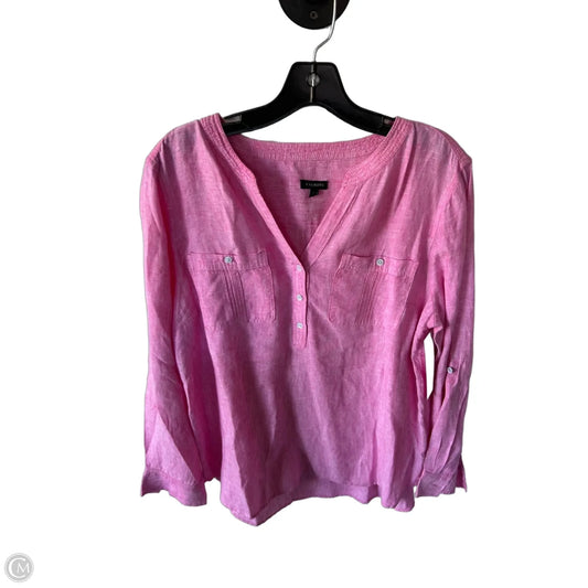 Top Long Sleeve By Talbots In Pink, Size: L