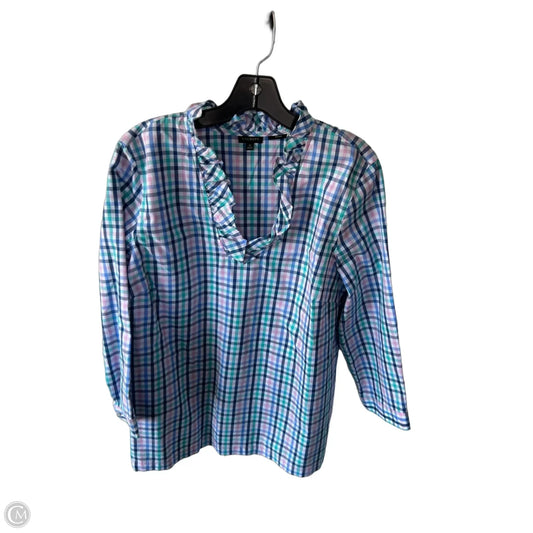 Top Long Sleeve By Talbots In Blue & Pink, Size: L