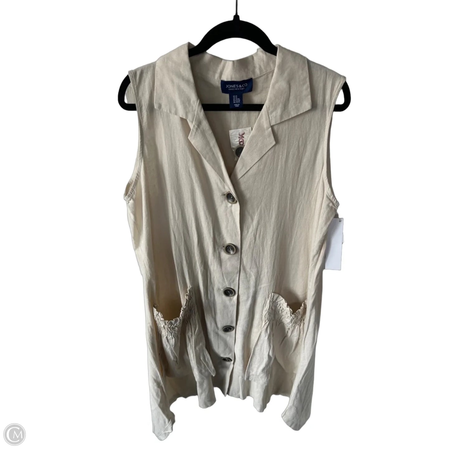 Dress Casual Midi By Jones And Co In Cream, Size: 1x