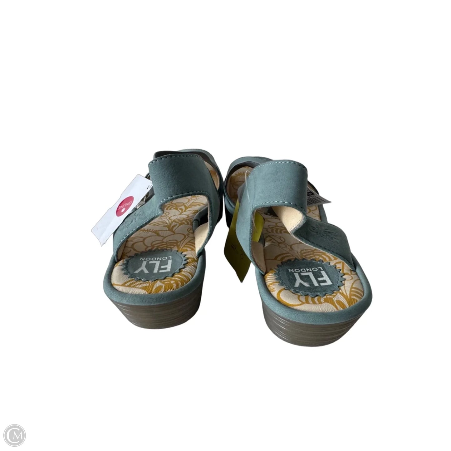 Sandals Heels Wedge By Fly London In Blue, Size: 8.5