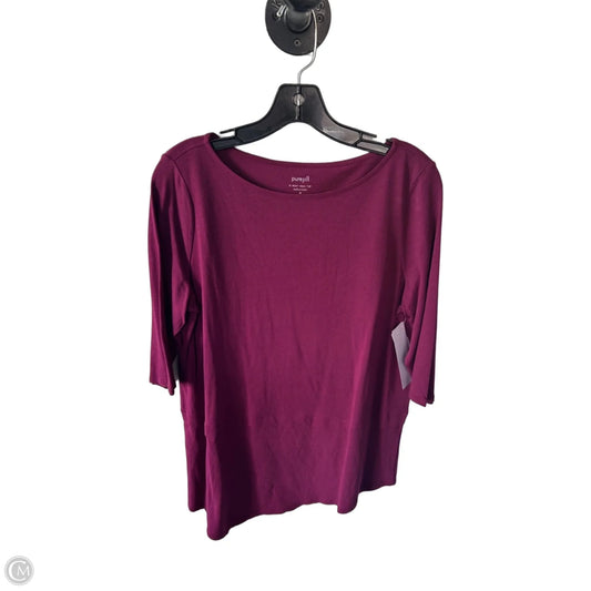 Top 3/4 Sleeve By Pure Jill In Pink, Size: M