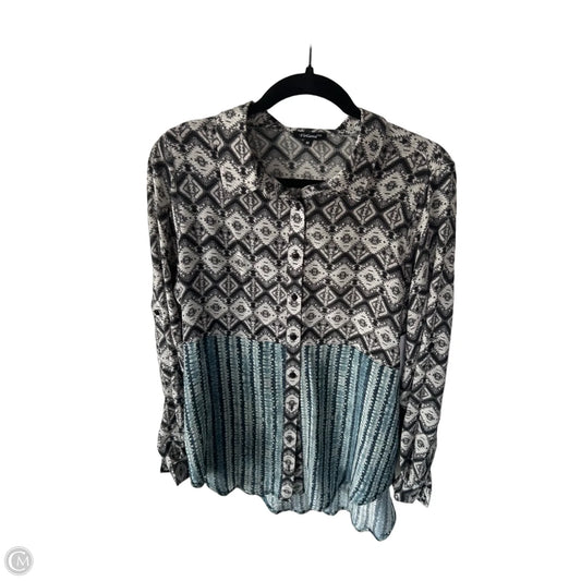 Top Long Sleeve By Tolani In Black & Grey, Size: M