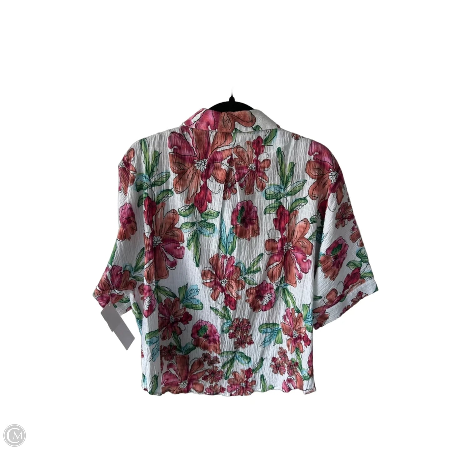 Top Short Sleeve By Clothes Mentor In Orange & White, Size: S