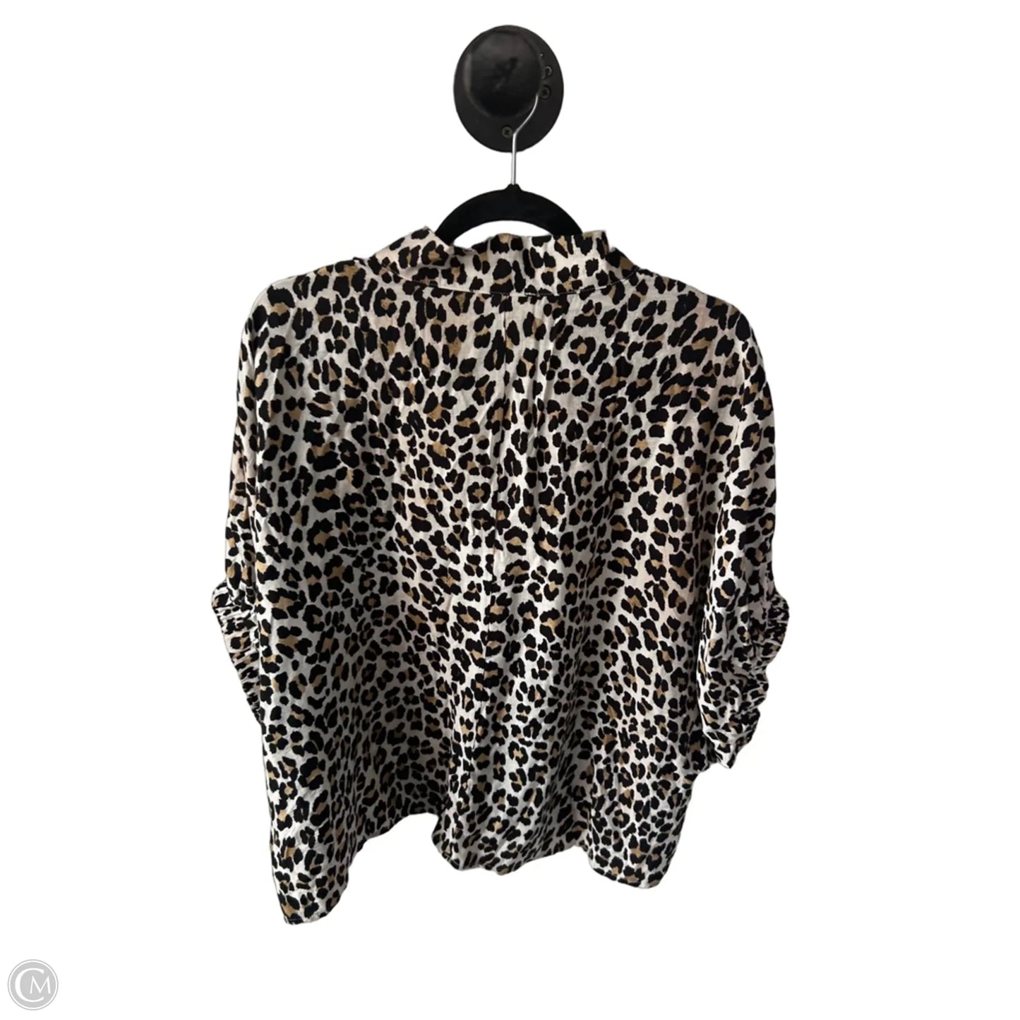 Top Short Sleeve By Entro In Black & Cream, Size: L
