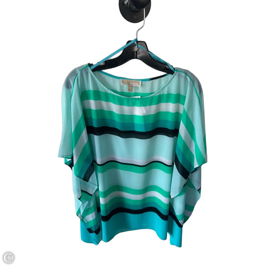 Top 3/4 Sleeve By Michael By Michael Kors In Blue & Green, Size: S