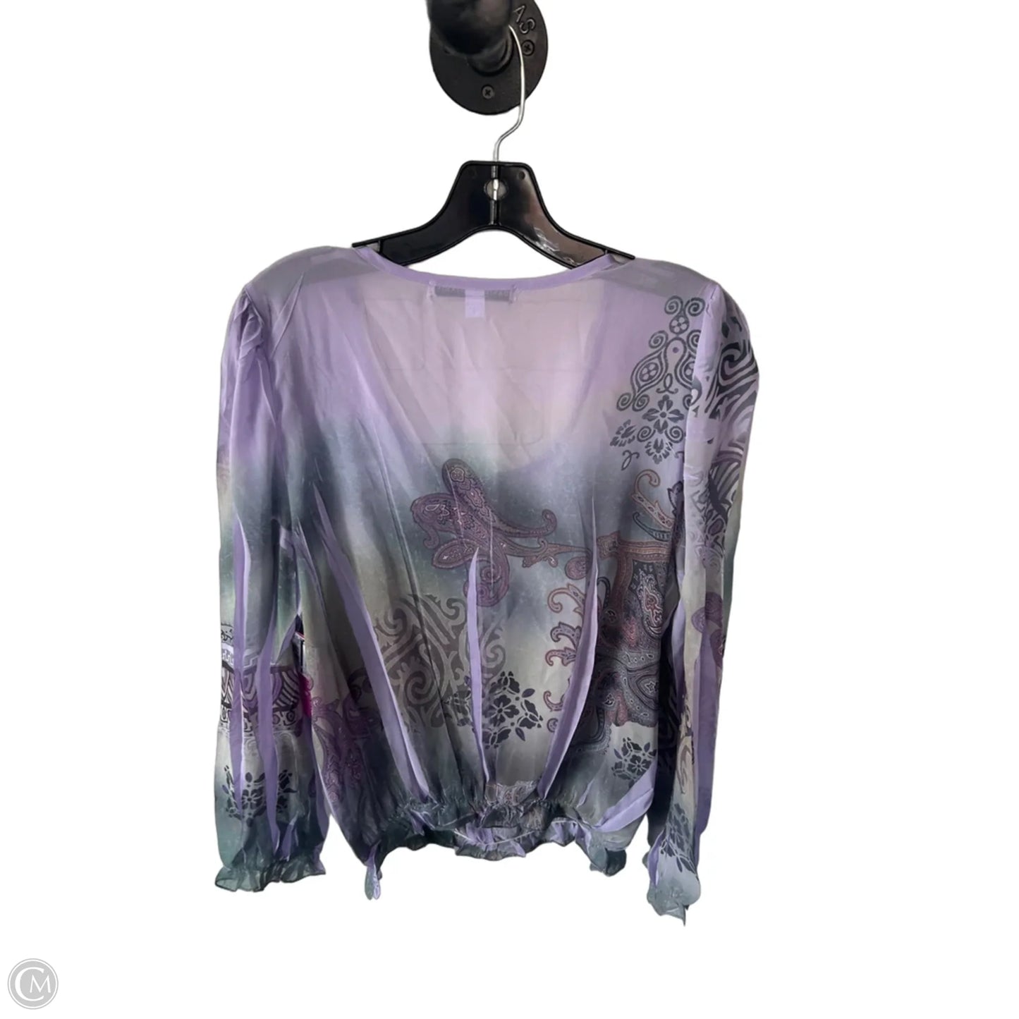 Top Long Sleeve By Cmc In Green & Purple, Size: M