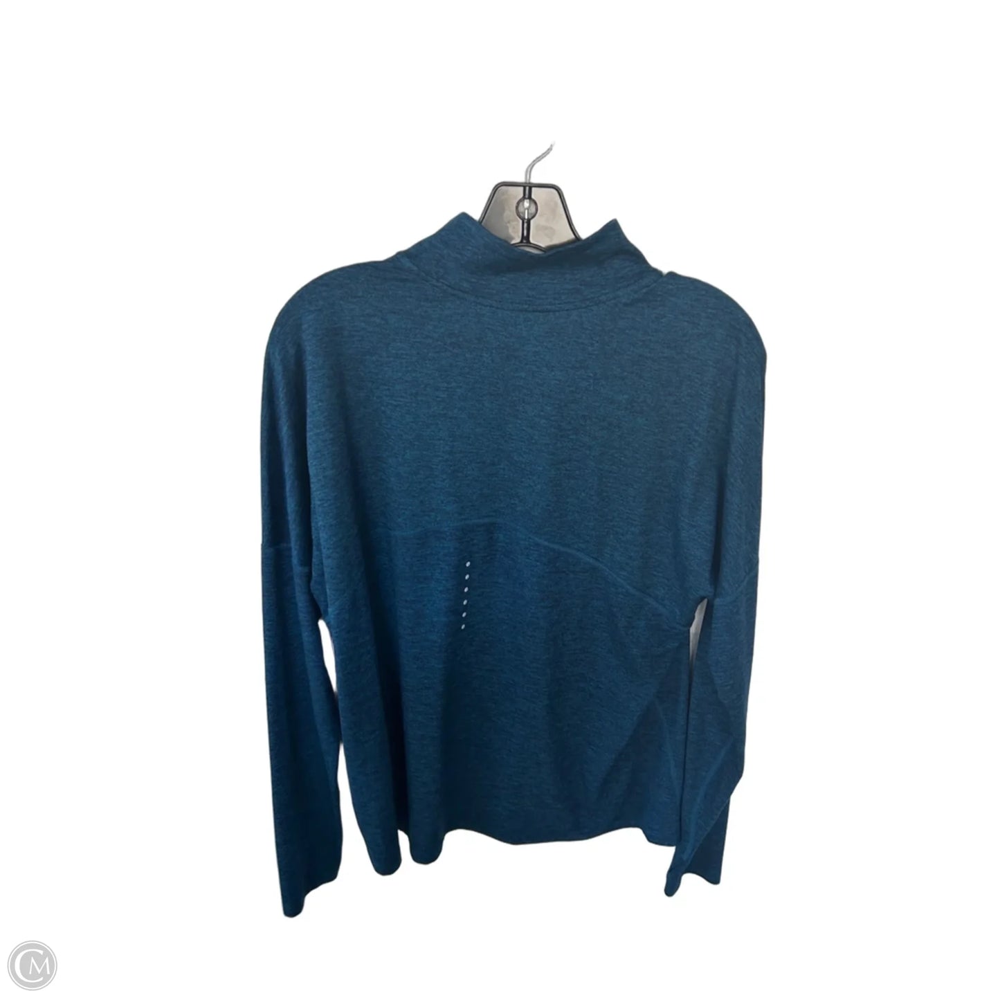 Athletic Top Long Sleeve Collar By Nike Apparel In Blue, Size: L