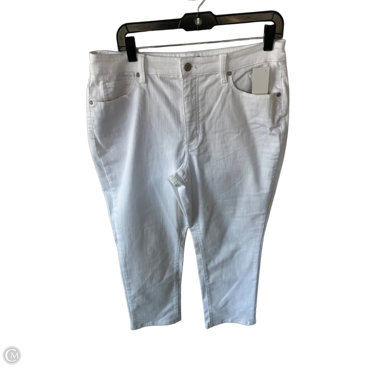 Jeans Straight By Talbots In White Denim, Size: 12p