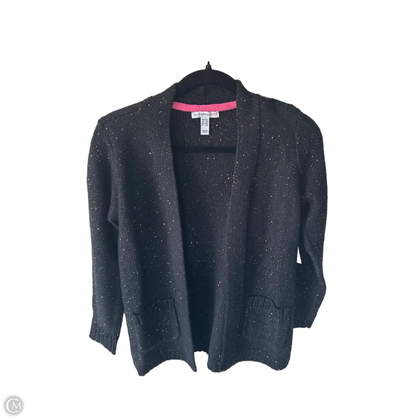 Sweater Cardigan By Isaac Mizrahi Live Qvc In Black & Gold, Size: Xxs