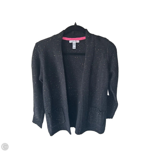Sweater Cardigan By Isaac Mizrahi Live Qvc In Black & Gold, Size: Xxs