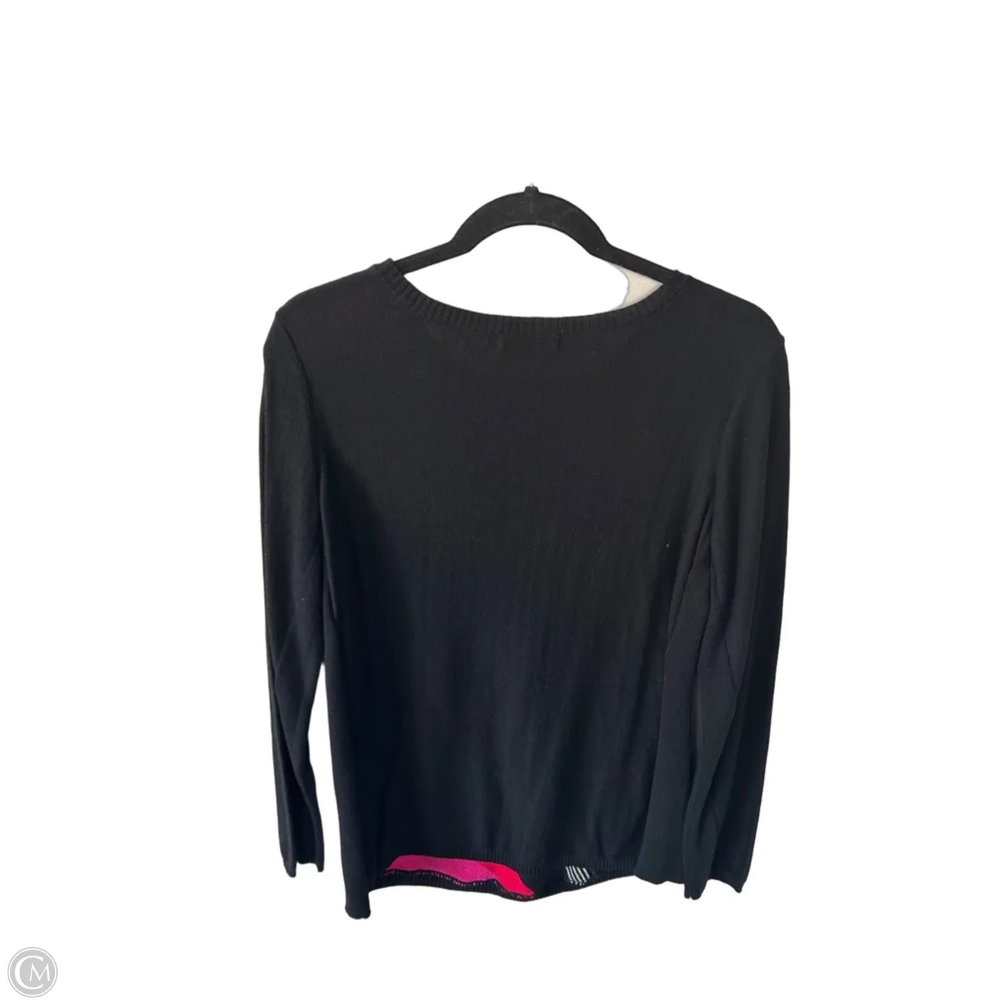 Sweater By Nic + Zoe In Black & Pink, Size: L