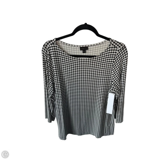 Top 3/4 Sleeve Basic By J. Jill In Black & White, Size: M