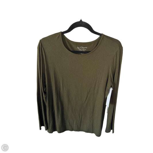 Top Long Sleeve Basic By Chicos In Green, Size: L