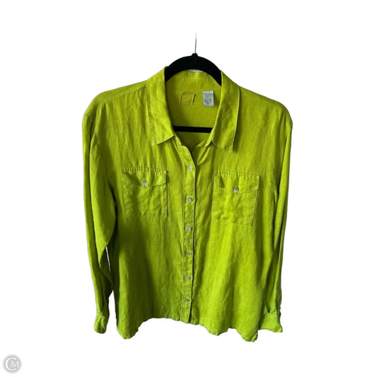 Top Long Sleeve By Chicos In Green, Size: M