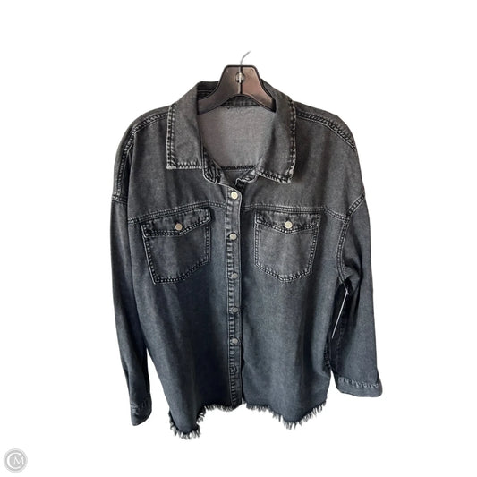 Jacket Shirt By Cme In Grey Denim, Size: Xl