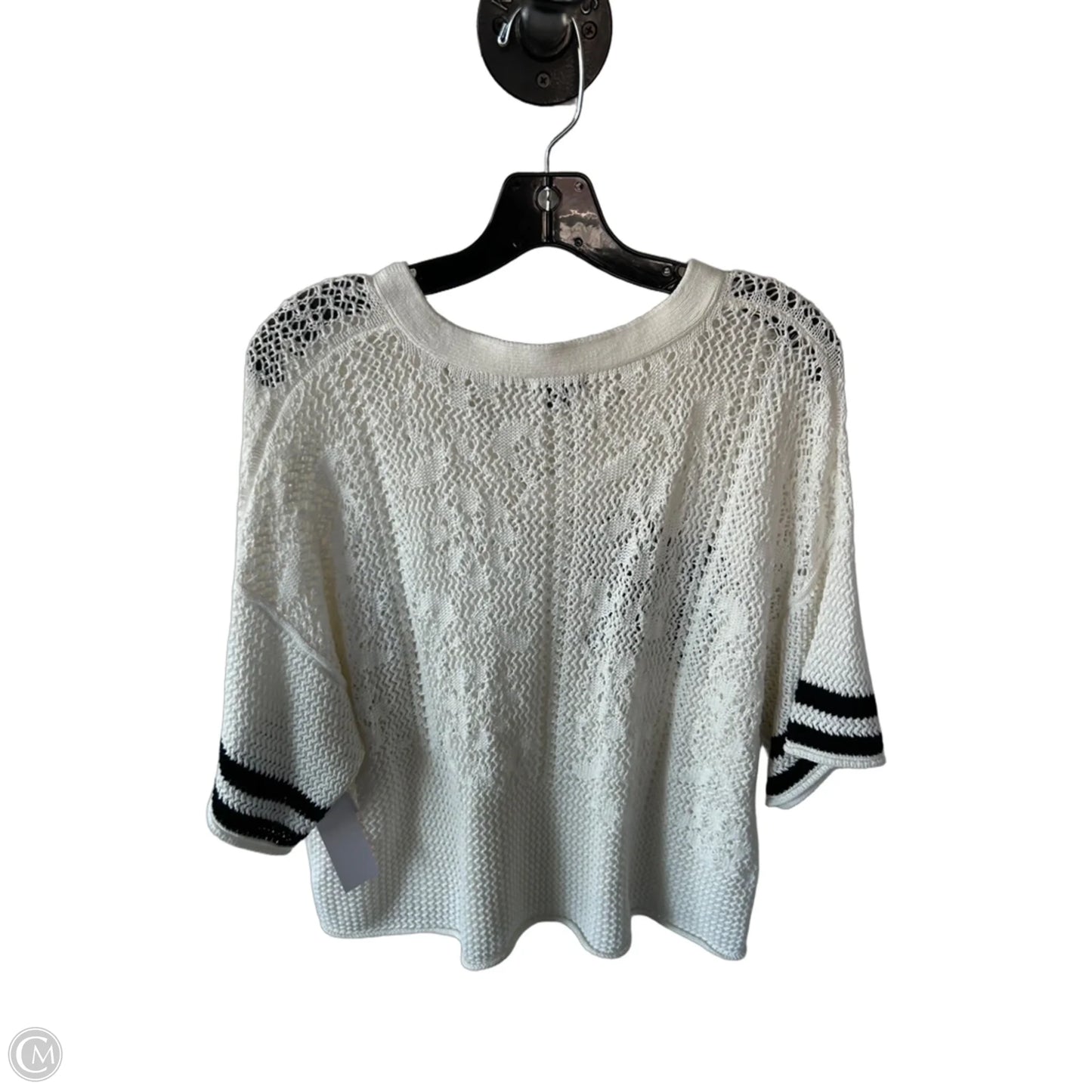 Sweater Short Sleeve By Wild Fable In Black & White, Size: Xl