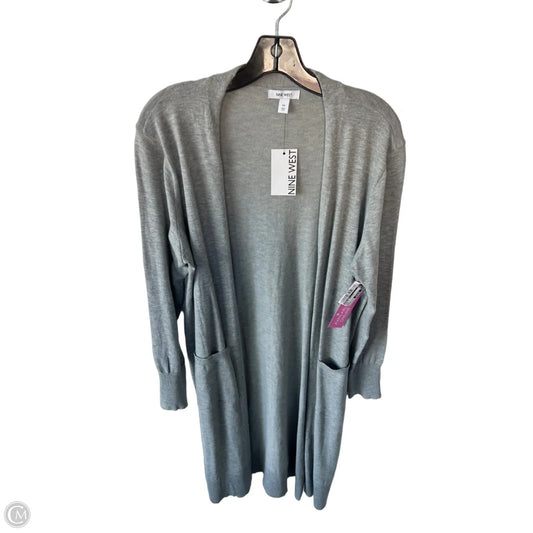 Sweater Cardigan By Nine West In Grey, Size: M