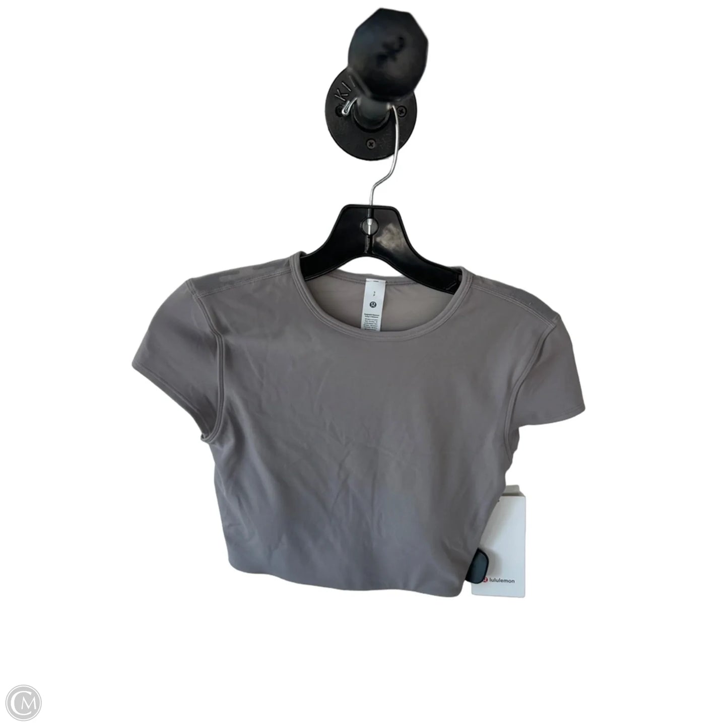 Athletic Top Short Sleeve By Lululemon In Grey, Size: S