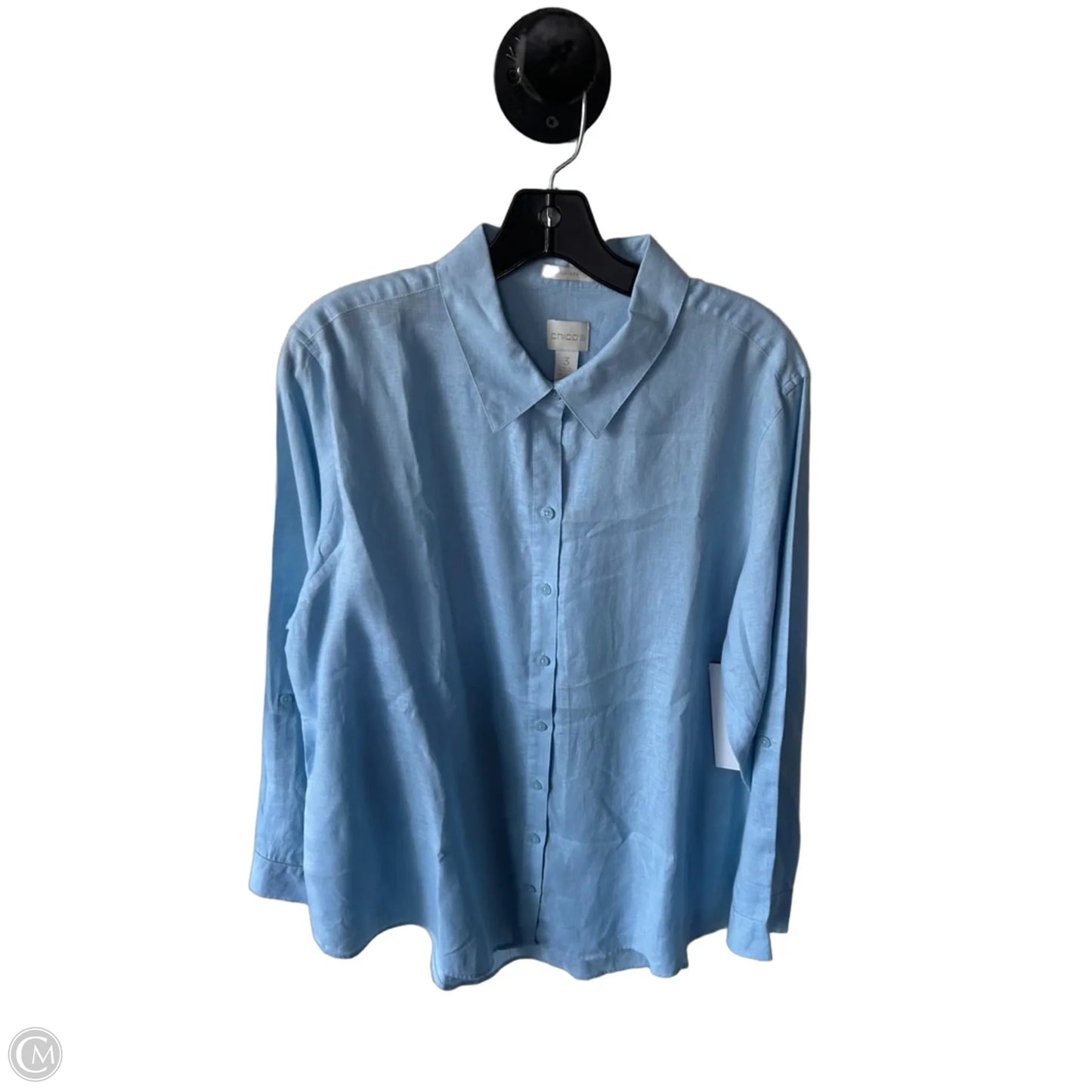 Top Long Sleeve By Chicos In Blue, Size: Xl