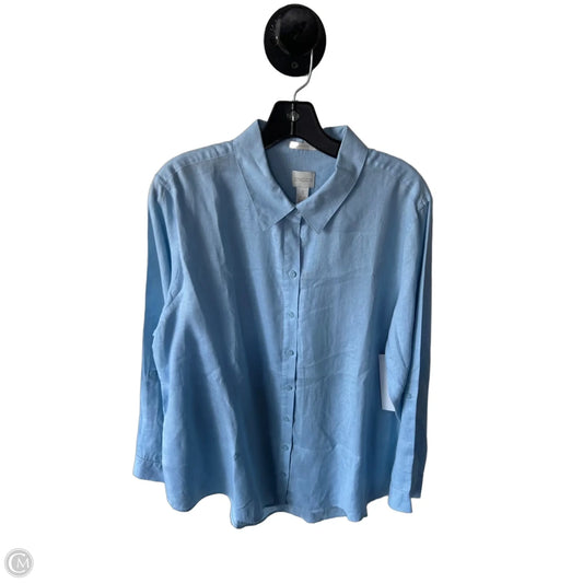 Top Long Sleeve By Chicos In Blue, Size: Xl