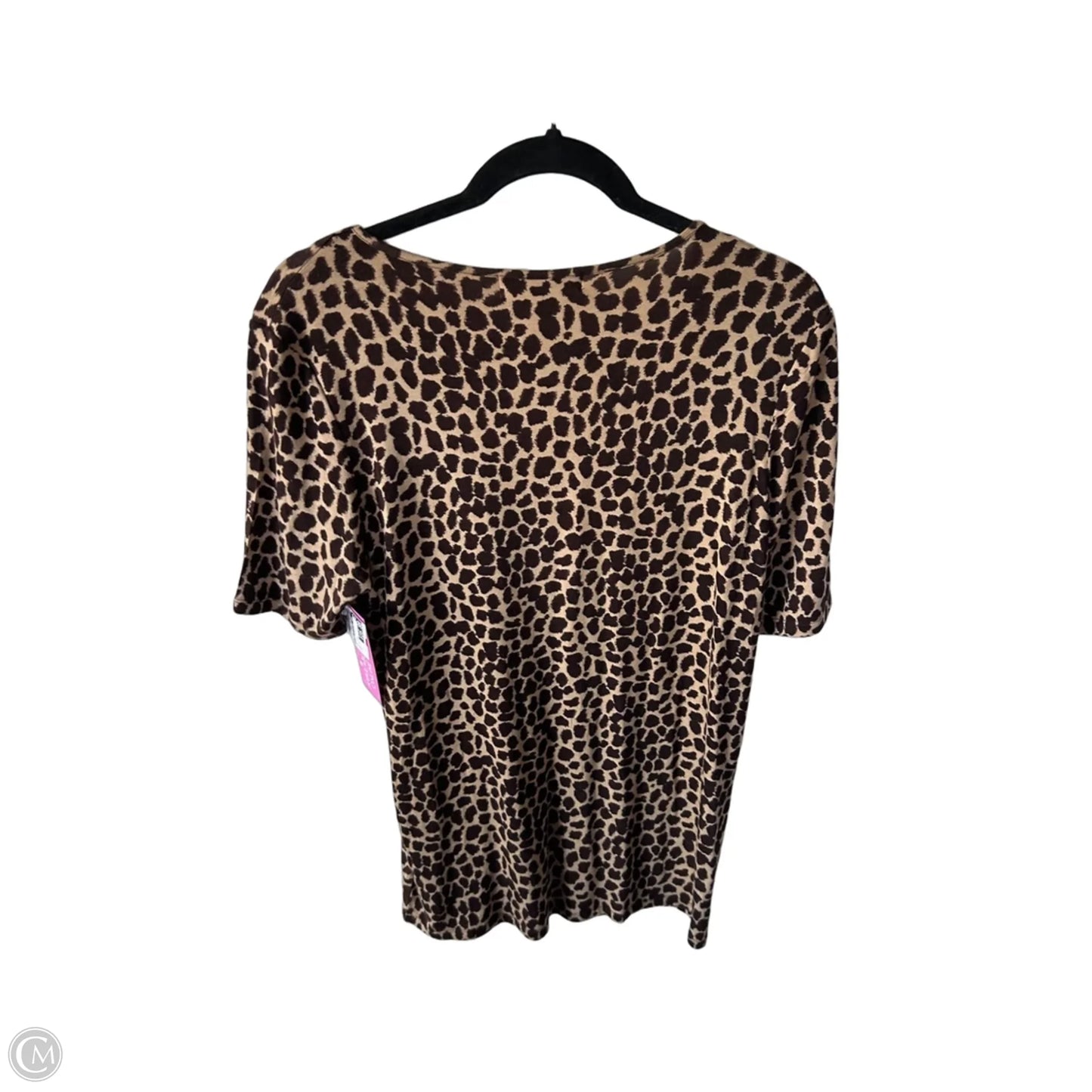 Top Short Sleeve By Michael By Michael Kors In Brown & Tan, Size: L